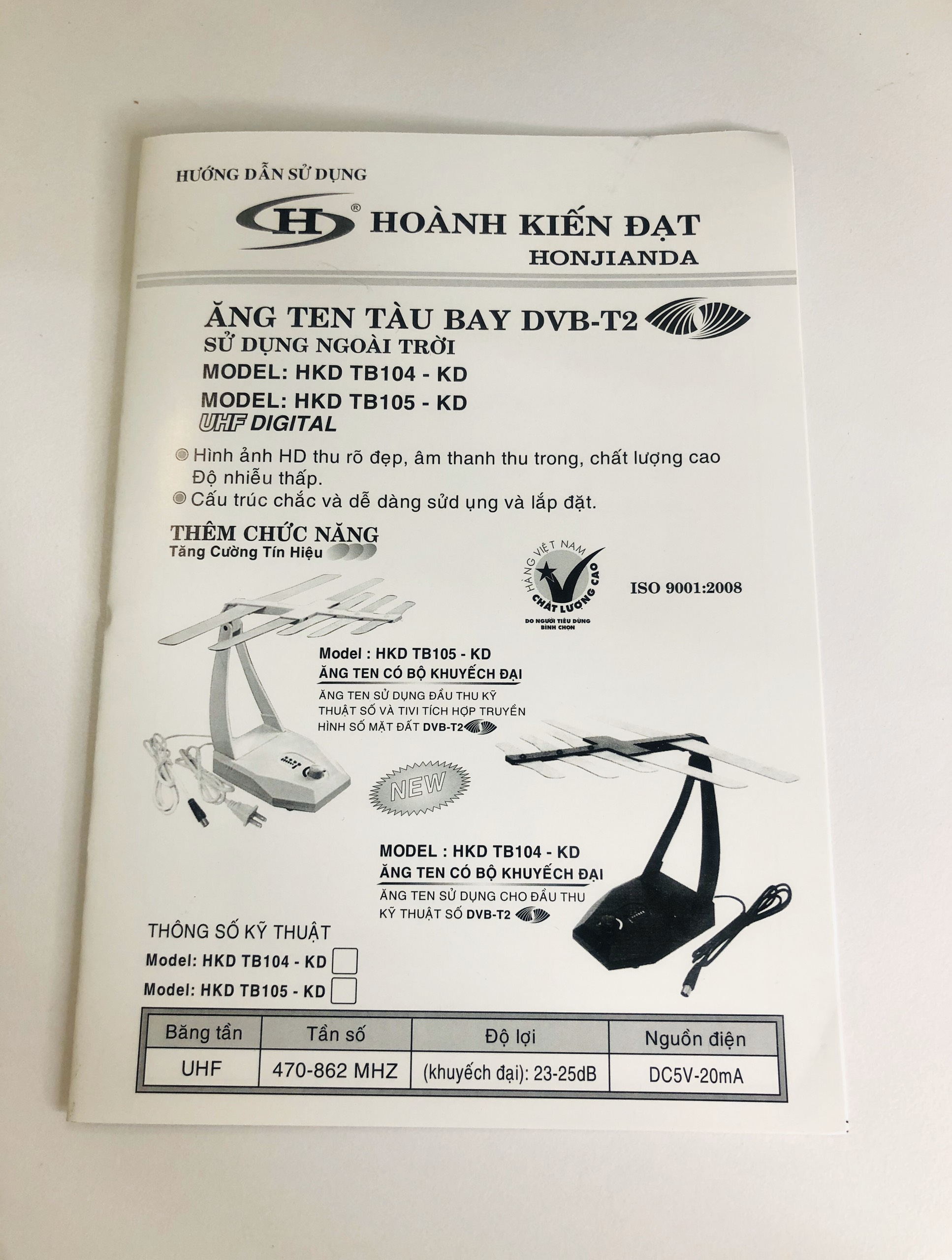Anten để bàn DVB-T2 HKD 105 trong nhà