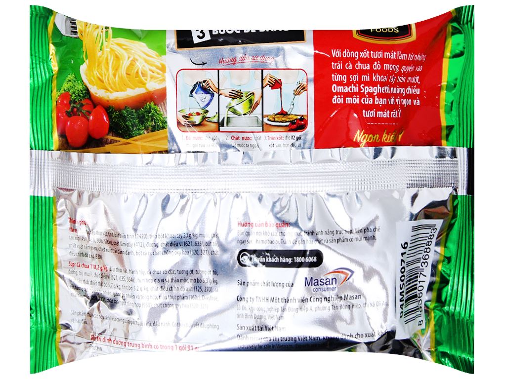 Mì trộn Omachi xốt Spaghetti gói 91g