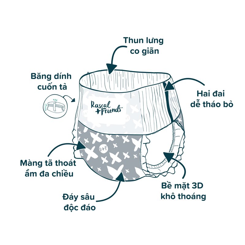 Rascals Diapers/Pants Size XXL (15-20kg) 40 Pieces