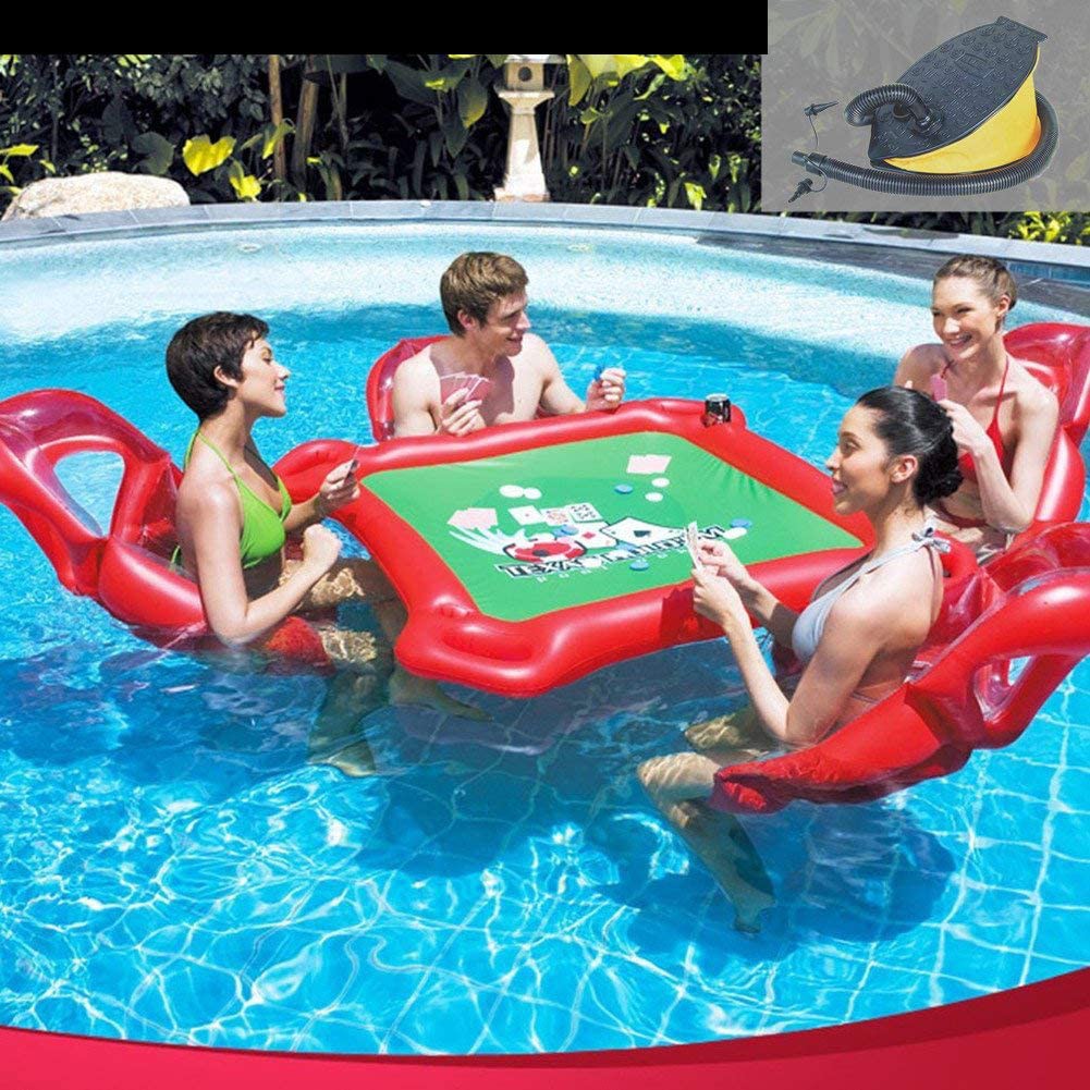 Phao bơm hơi hồ bơi 4 người chơi Poker Water Swimming Pool - Home and Garden