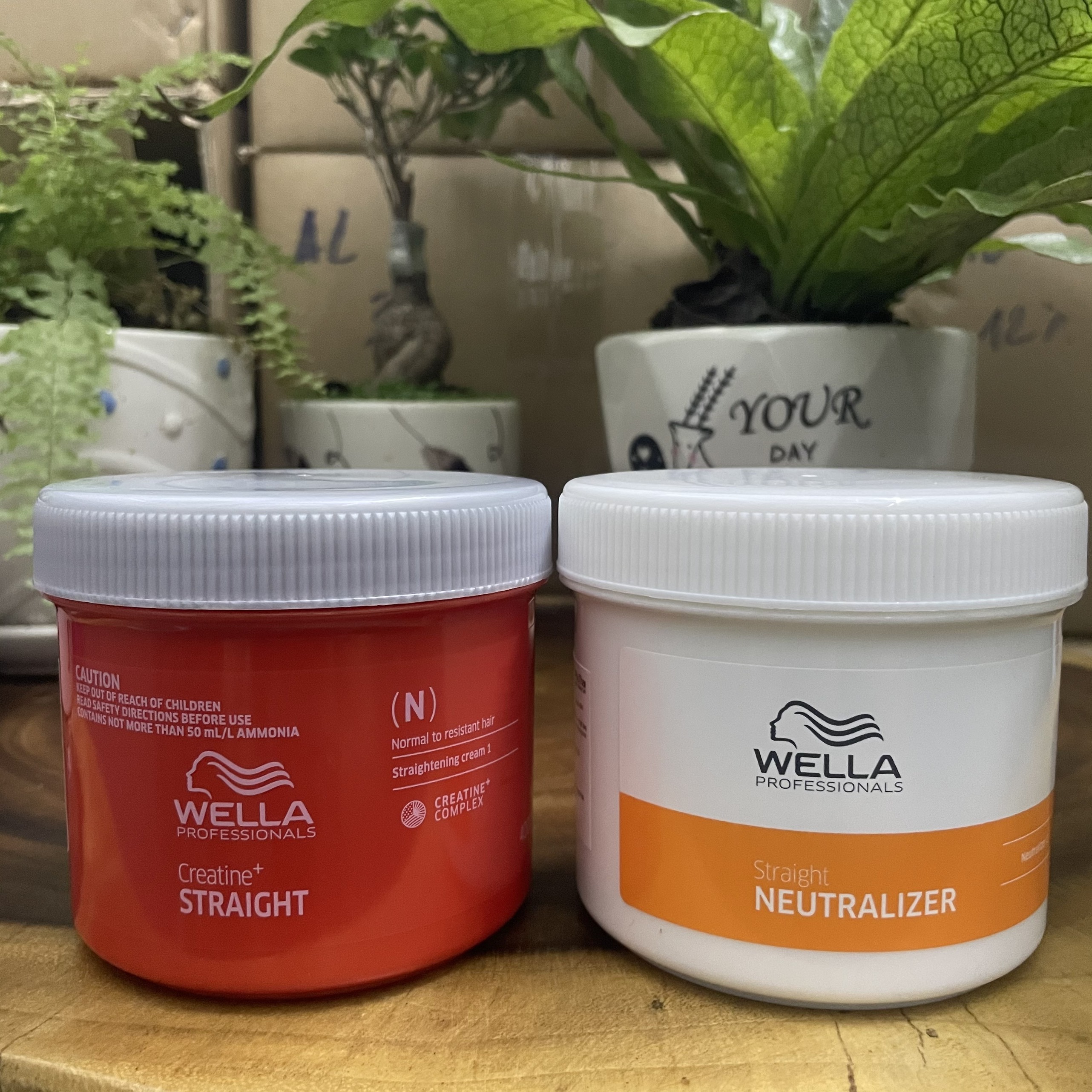 Bộ kem duỗi tóc Wella Straightening Cream 400mlx2