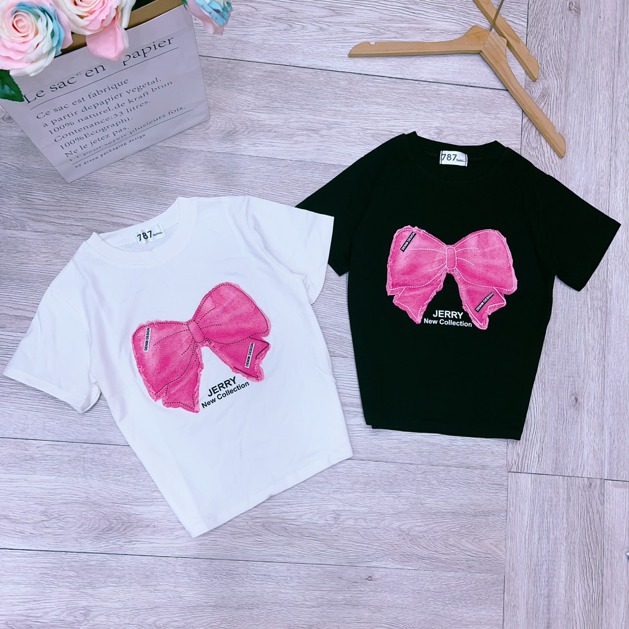 Áo thun Croptop nữ ôm body phối nơ nổi ( Mã Croptop nơ Hồng )