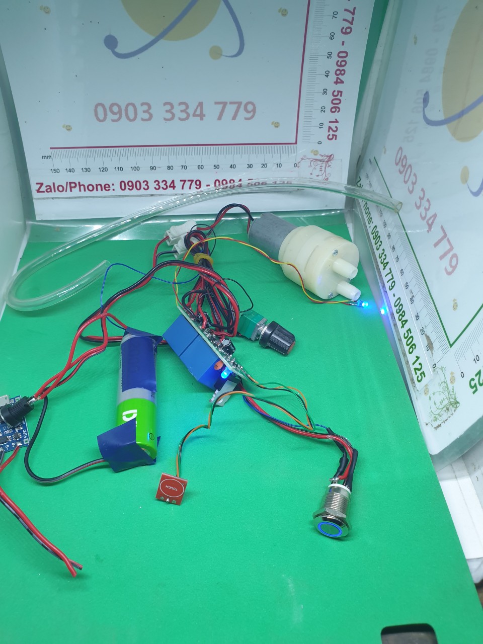 Combo Mạch Chế Máy Rót Rượu cảm ứng chạm 3v7 Hàn sẵn 2 chế độ