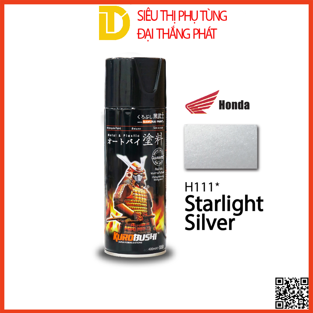 Sơn samurai sơn xịt đủ loại màu h111* màu bạc sáng sơn xịt xe máy