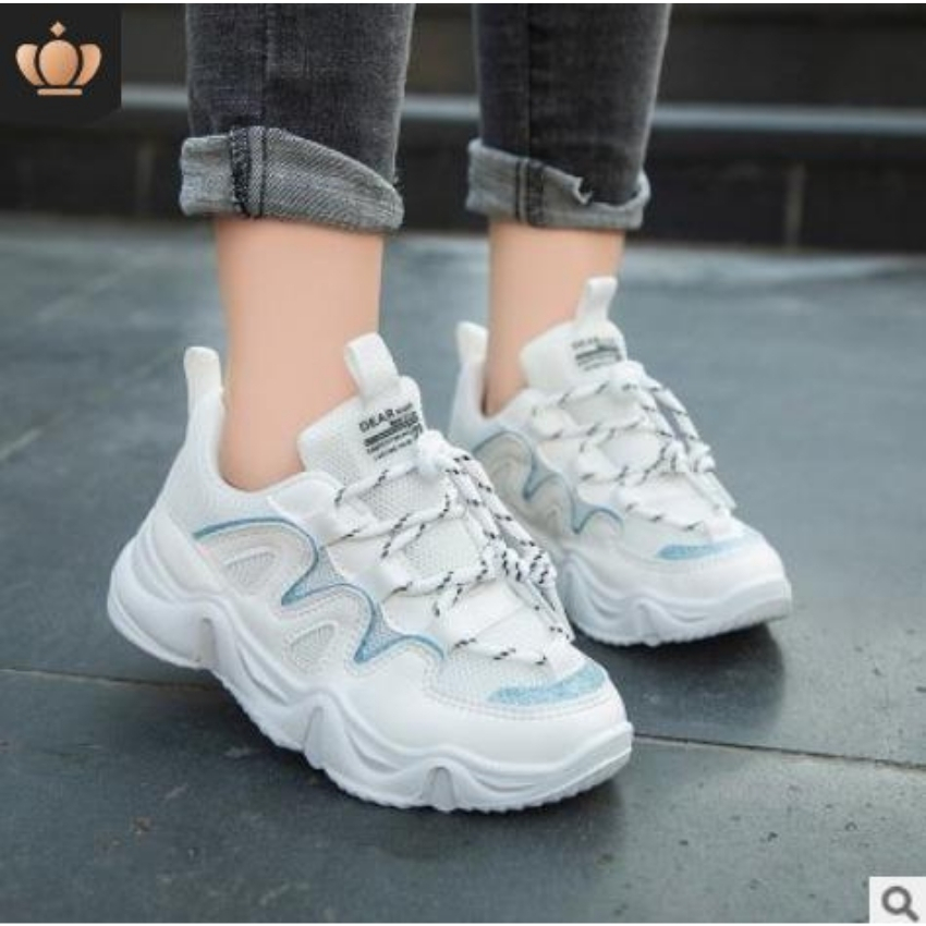 Giày Sneaker Bé Gái Thời Trang Phối Nhũ
