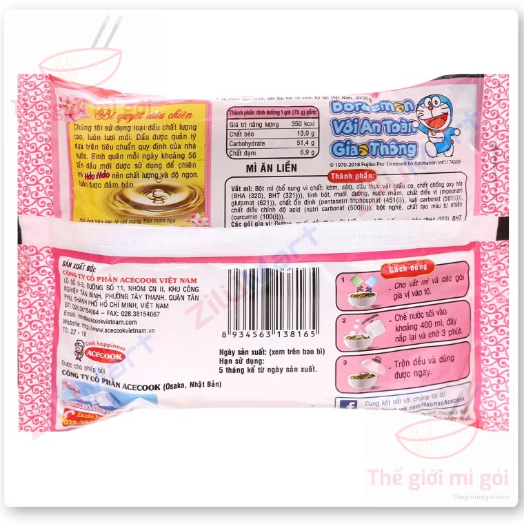 Mì Hảo Hảo tôm chua cay (thùng 30 gói) loại 75g