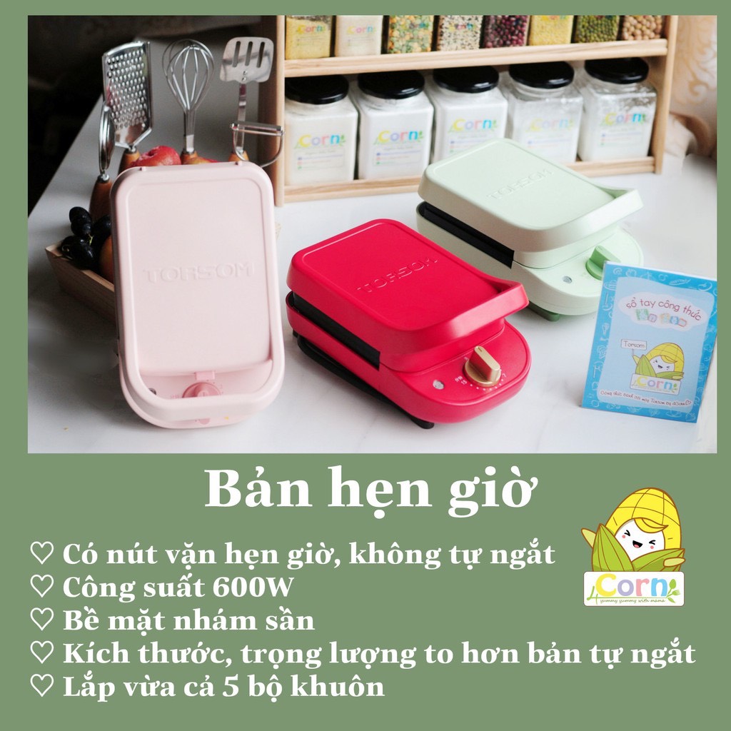 Máy nướng bánh Torsom - tặng kèm sổ tay công thức làm bánh cho bé