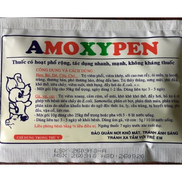 Amoxypen 10G hô hấp gà đá tiêu hóa cho gà đá