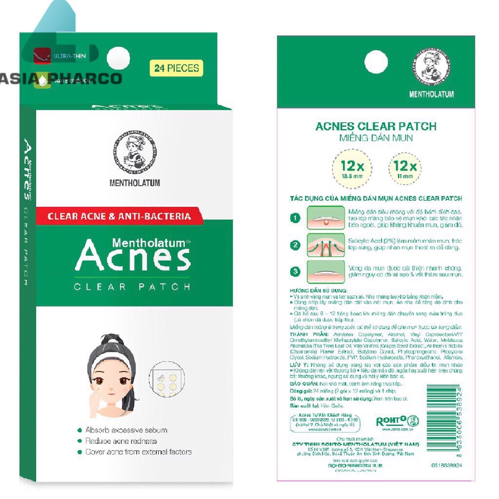 [HCM]Miếng Dán Mụn Acnes Clear Patch (24 Miếng)