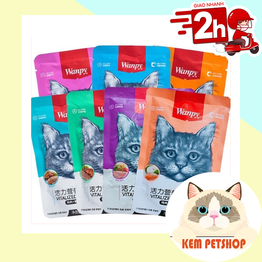 Combo Pate WANPY 7 VỊ cho Mèo gói 80g
