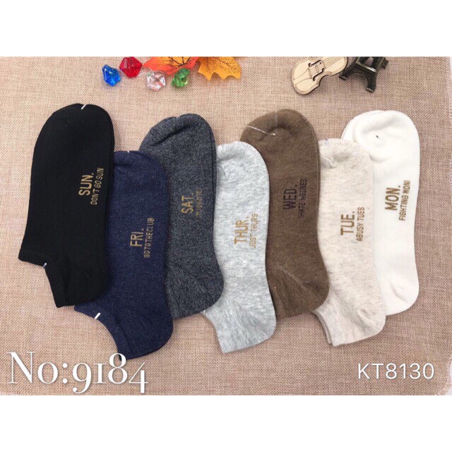 Set 7 đôi vớ tất tuần dành cho nam và nữ