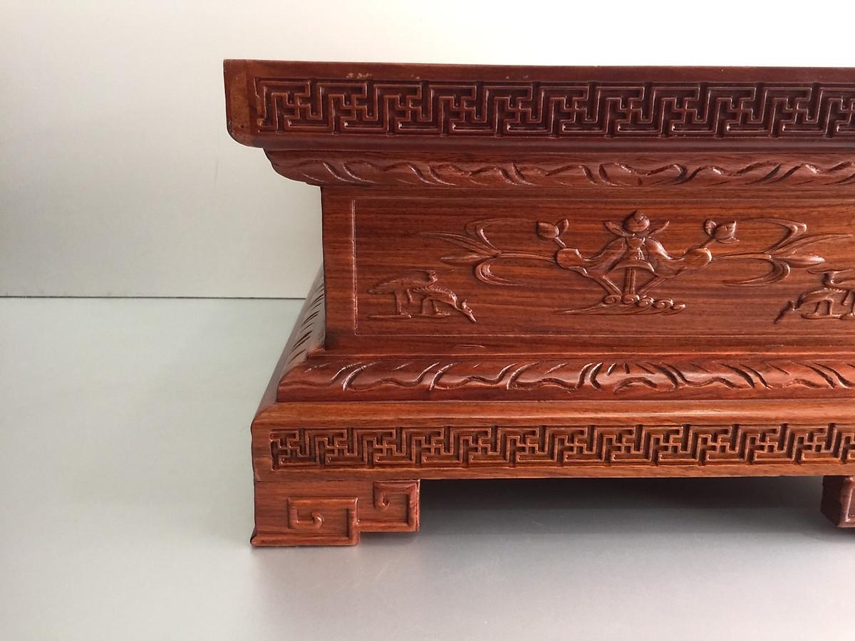 Đôn Kê Tượng Gỗ Hương - Đế Kê Bình Hoa