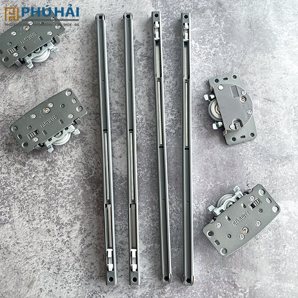 Bộ bánh xe lùa tủ áo giảm chấn Hammer 641