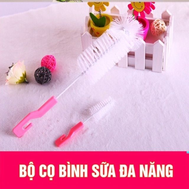 Bộ cọ rửa bình sữa và núm ti 2 chị tiết