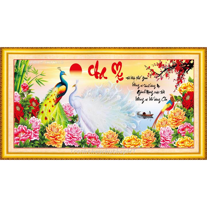 [HCM]Tranh đính đá cha mẹ VS059 - tự đính