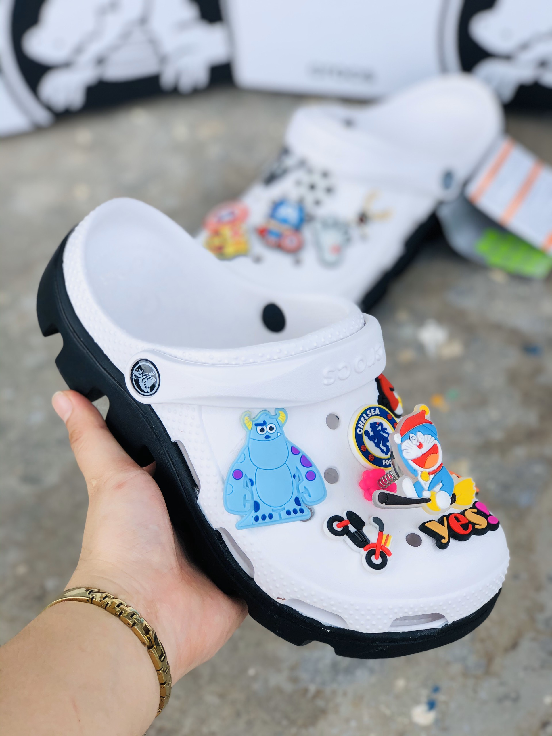 Dép Giày Sandal Cross Duet dép cross Quai ngang bít đầu nam nữ chống hôi chân thông thoáng cá tính siêu nhẹ đi nắng mưa