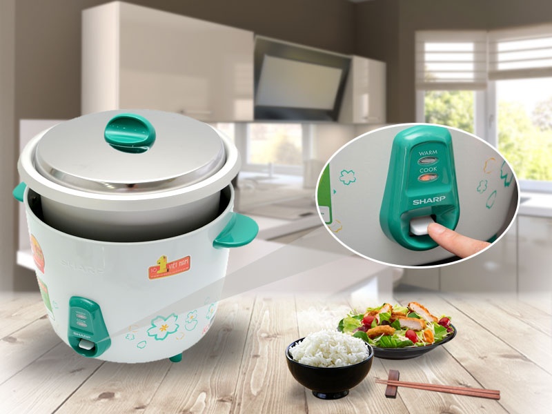 [HCM]Nồi cơm điện Sharp 06 lít KSH D06 V
