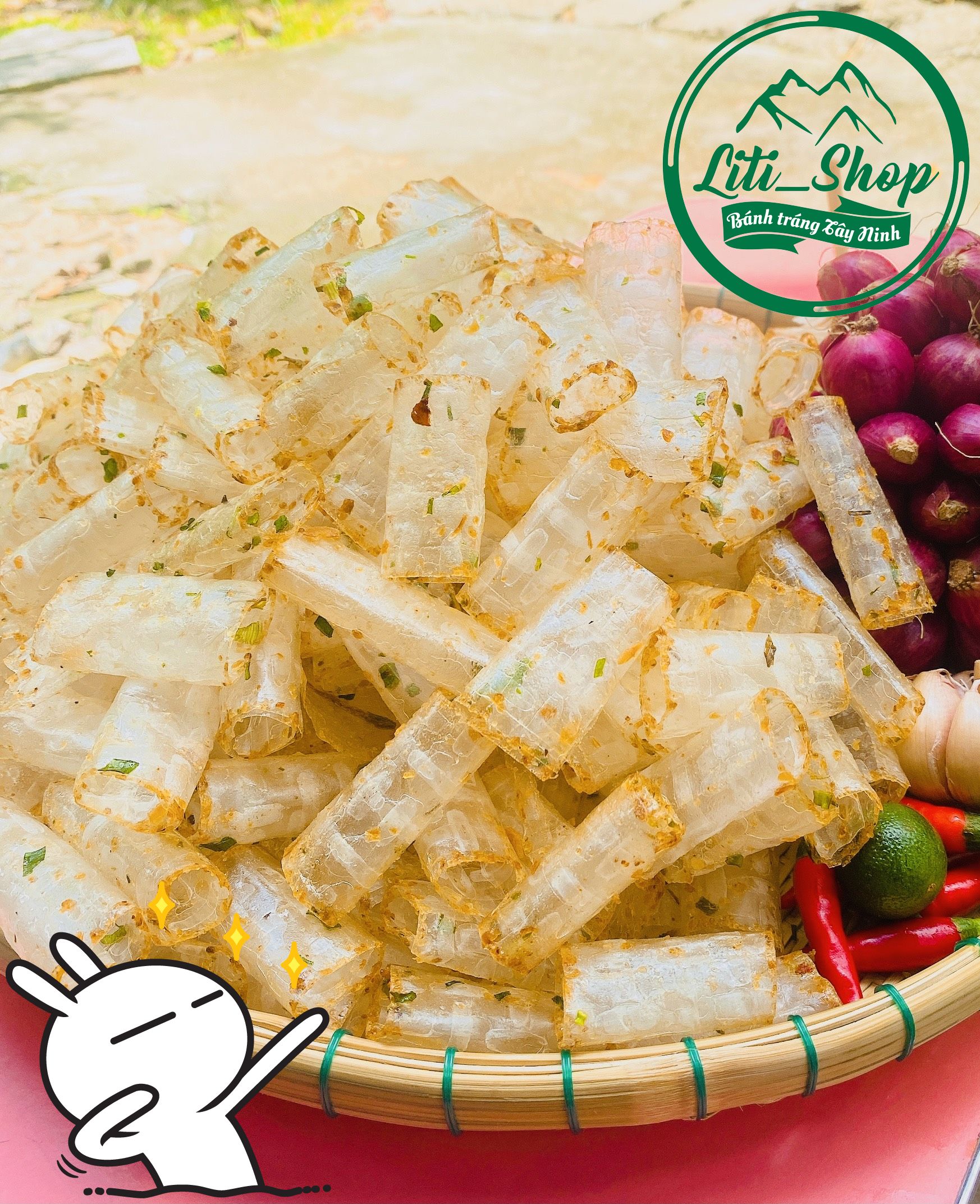 Bánh tráng Cuộn Dầu hành 500Gr [Loại chay]