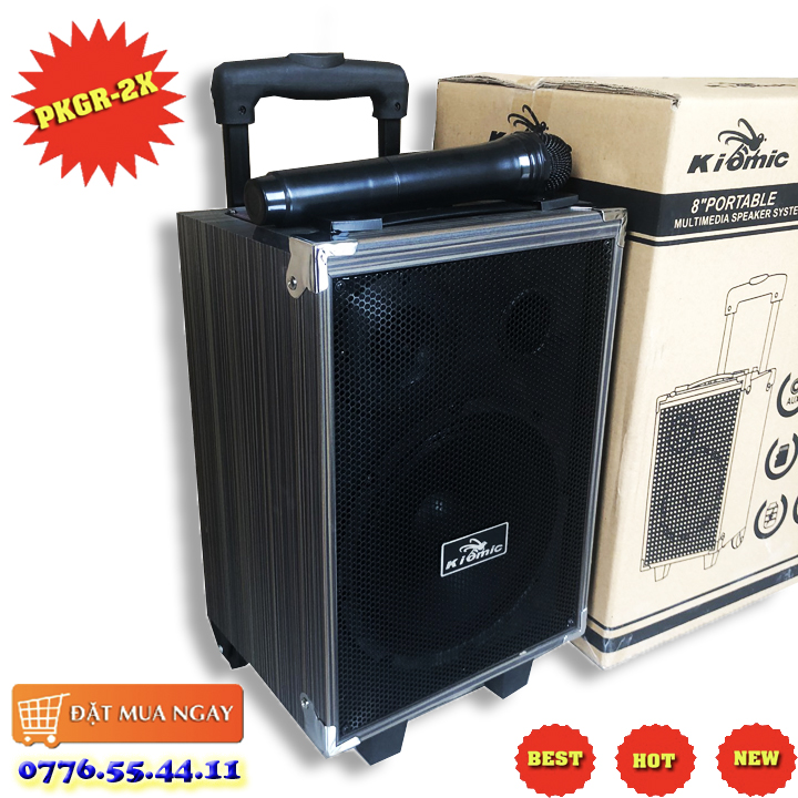 [HCM]Loa Kéo Bluetooth Karaoke Di Động Q8 KIOMIC (Tặng 1 Micro Hát Siêu Hay)