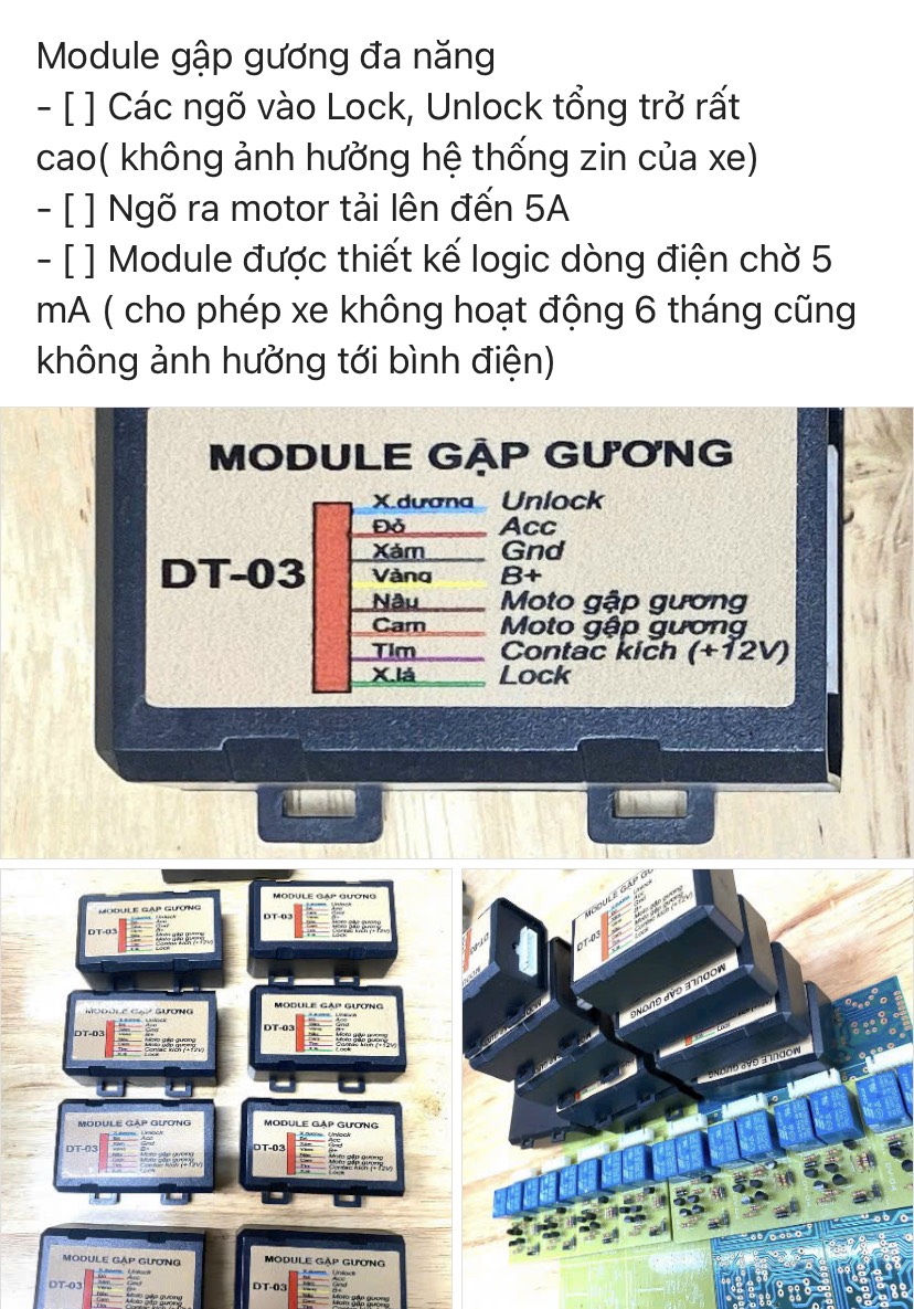 Module Gập Gương DT-03 Cho Xe Ô tô