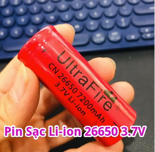 Pin sạc Li-ion 26650 3.7V 7200 mAh