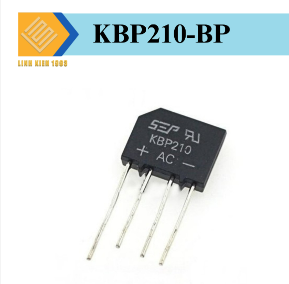 [ 2 CON ] Diode cầu KBP210 1000V2A màu đen 4 chân