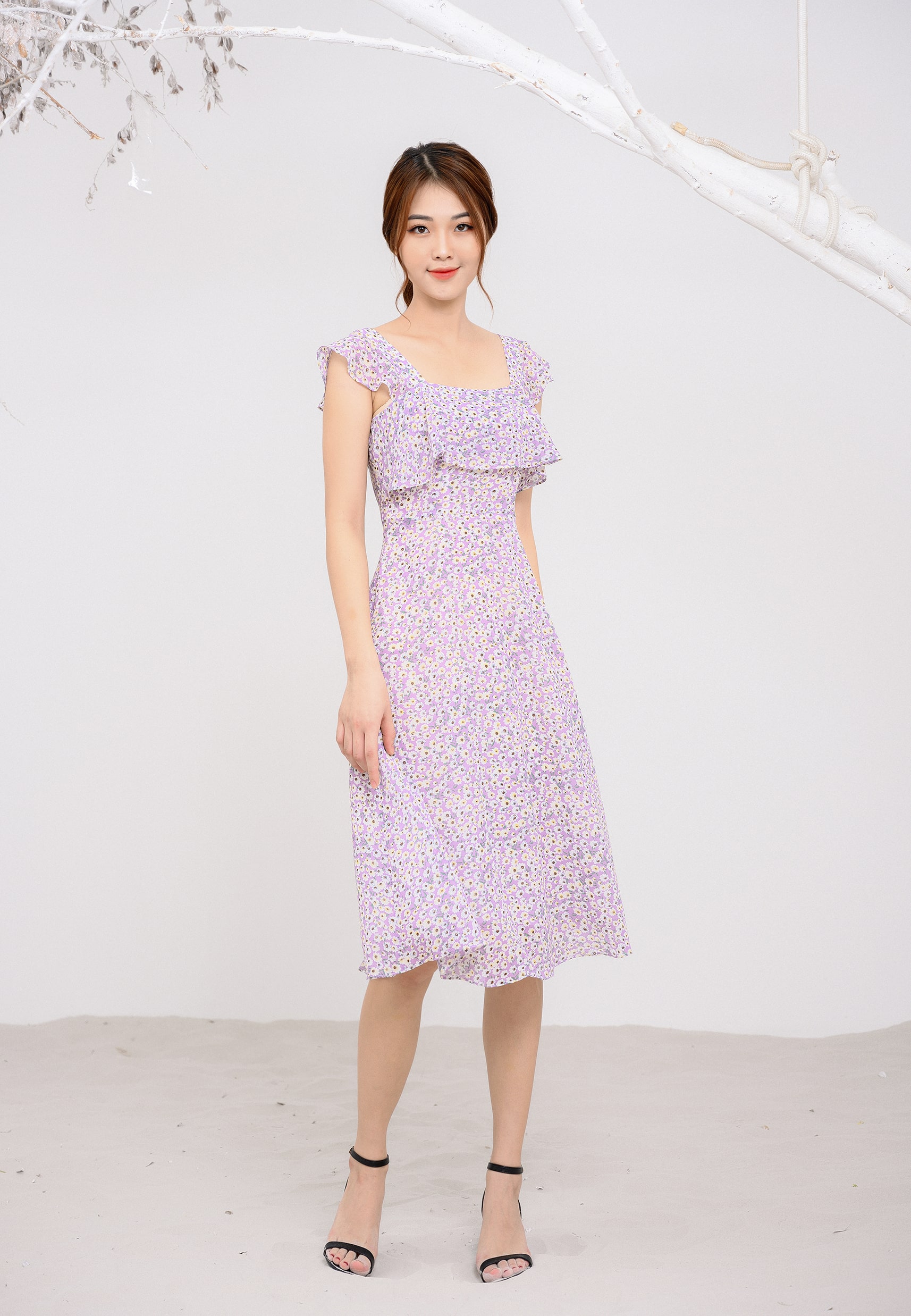 Đầm maxi Mila hoa dây bèo ngực nhiều màu