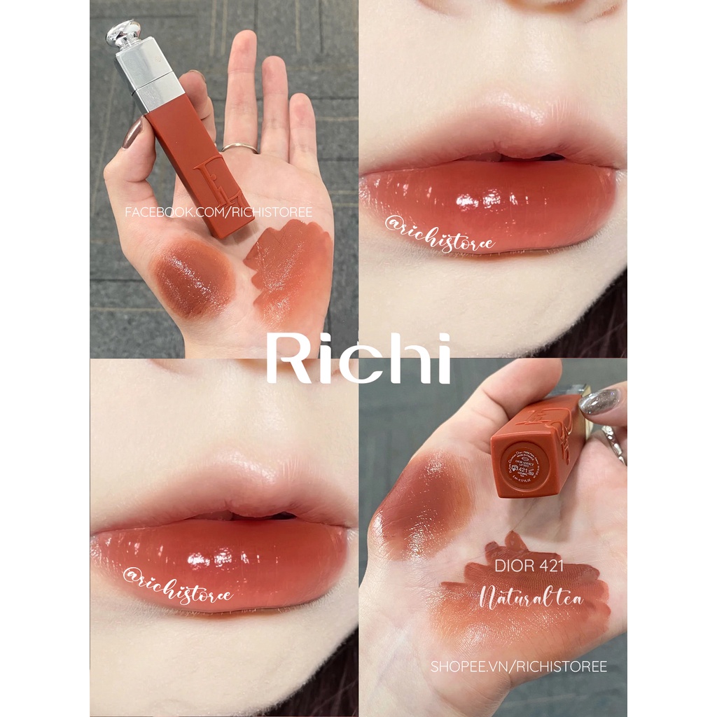 Review Son Dior Addict Lip Tint 421 Natural Tea Cam Đất Hot Nhất