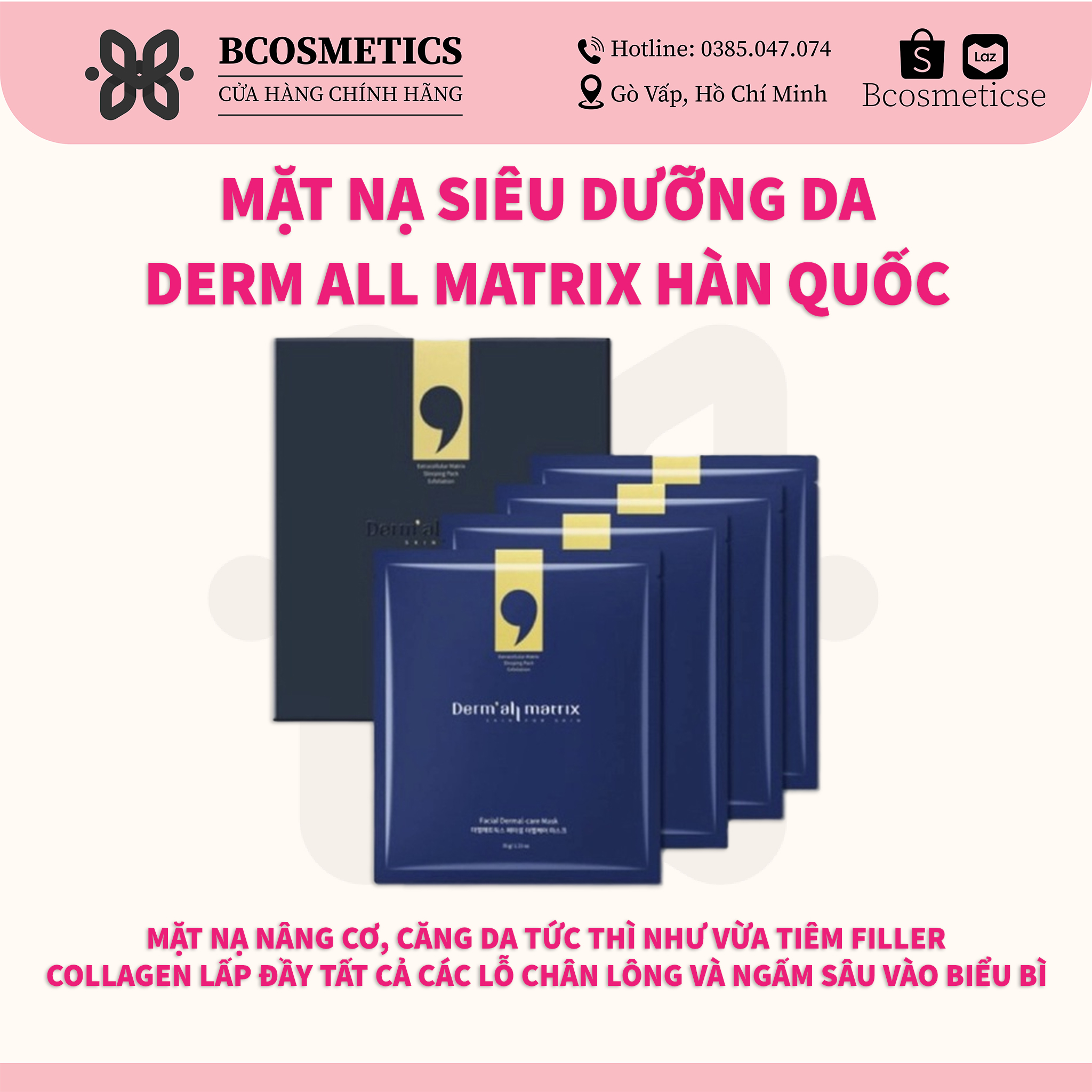Mặt Nạ Siêu Dưỡng Da Derm all Matrix Hàn Quốc - Mẫu Mới