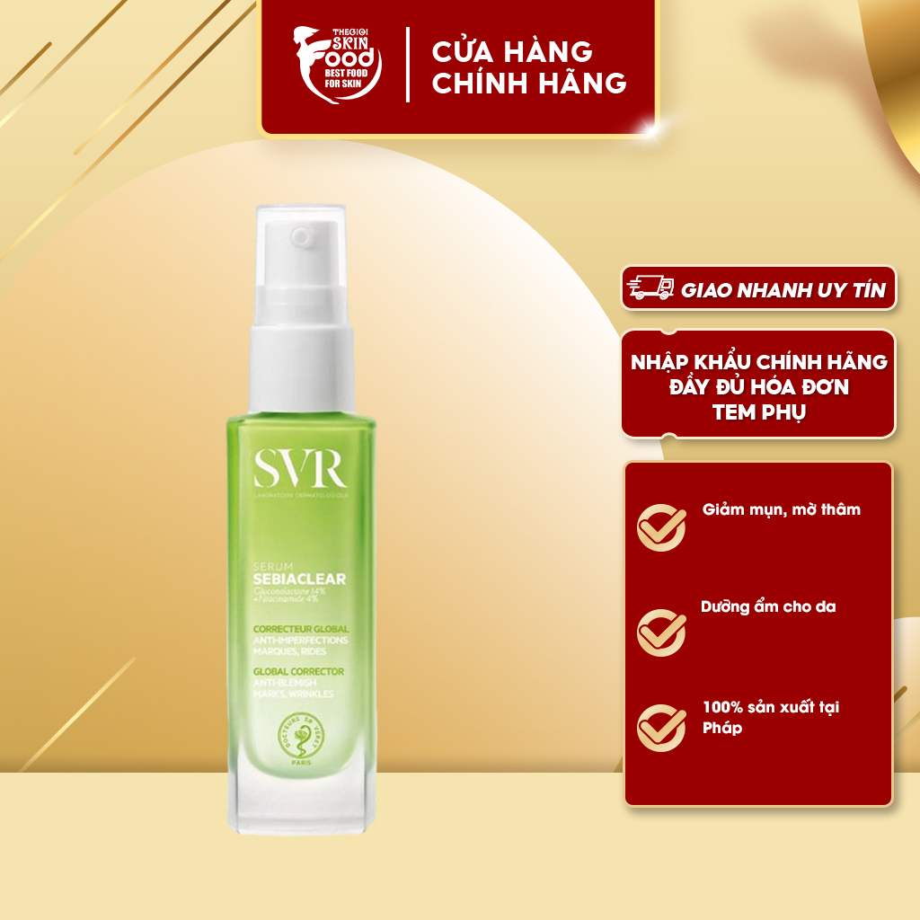 Tinh Chất Hỗ Trợ Giảm Mụn Làm Mờ Thâm Sạm Và Mềm Mịn Da SVR Sebiaclear Serum 30ml