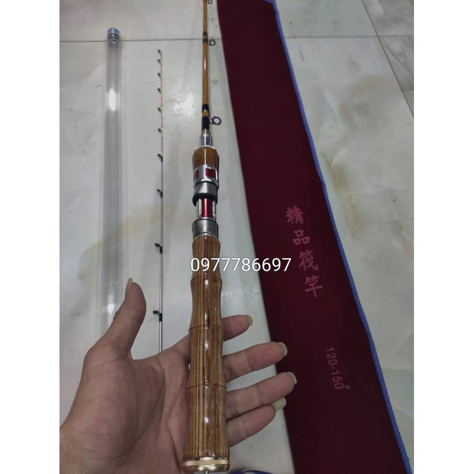 cần ikada câu tôm cán gỗ cực đẹp dài 1.5m