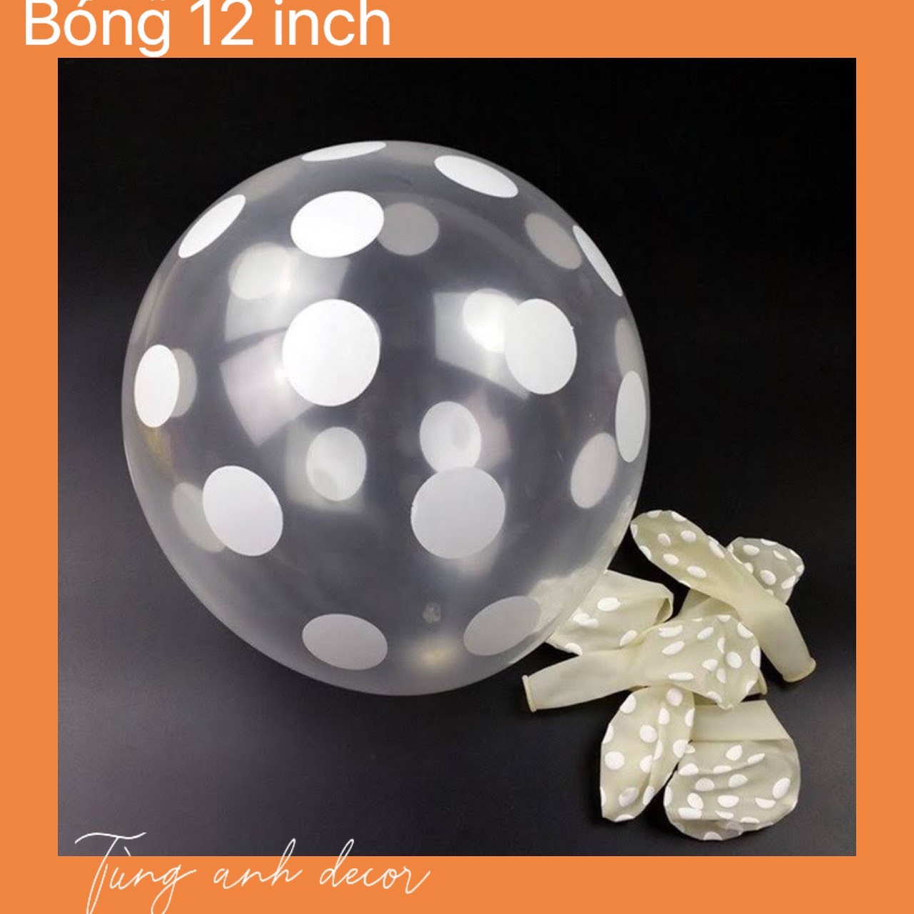 Combo 10 quả bóng bay trong suốt in hình chấm bi HG781