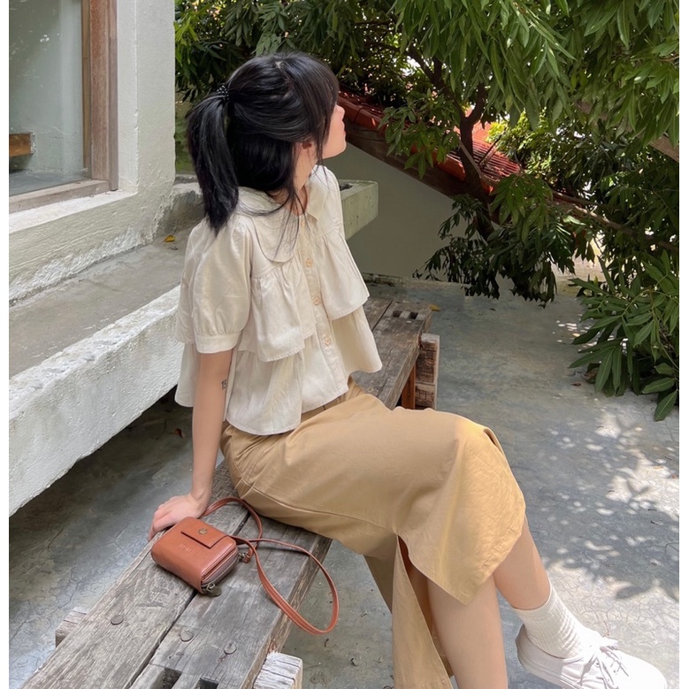 áo linen cúc hoa 2 tầng Tapi-top