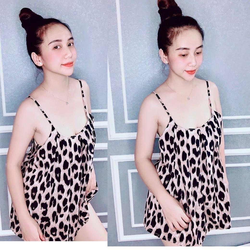Bộ ngủ hai dây mềm mát, lụa 100d