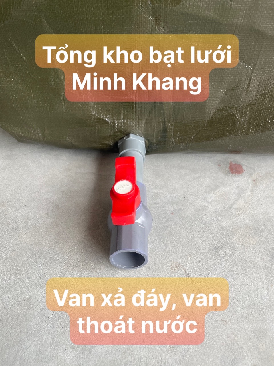 Bể bạt có van xả nuôi cá, ốc, ếch, lươn,...