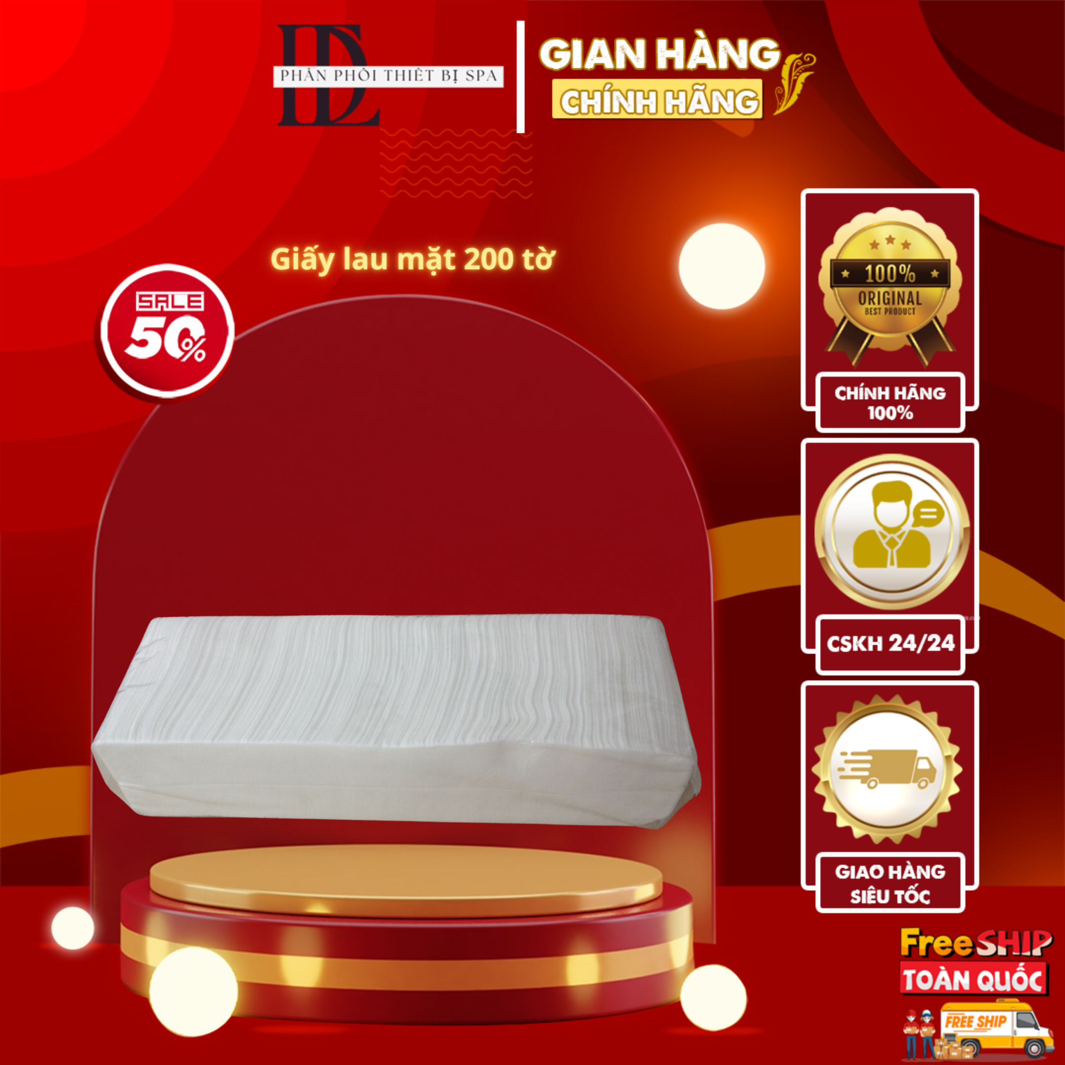 GIẤY LAU MẶT (Cây 200 tờ LOẠI DÀY) DÙNG CHO SPA, THẪM MỸ VIỆN