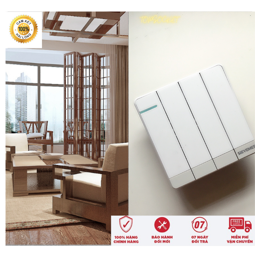 Công tắc bốn chống cháy nổ toàn thân trắng không viền
