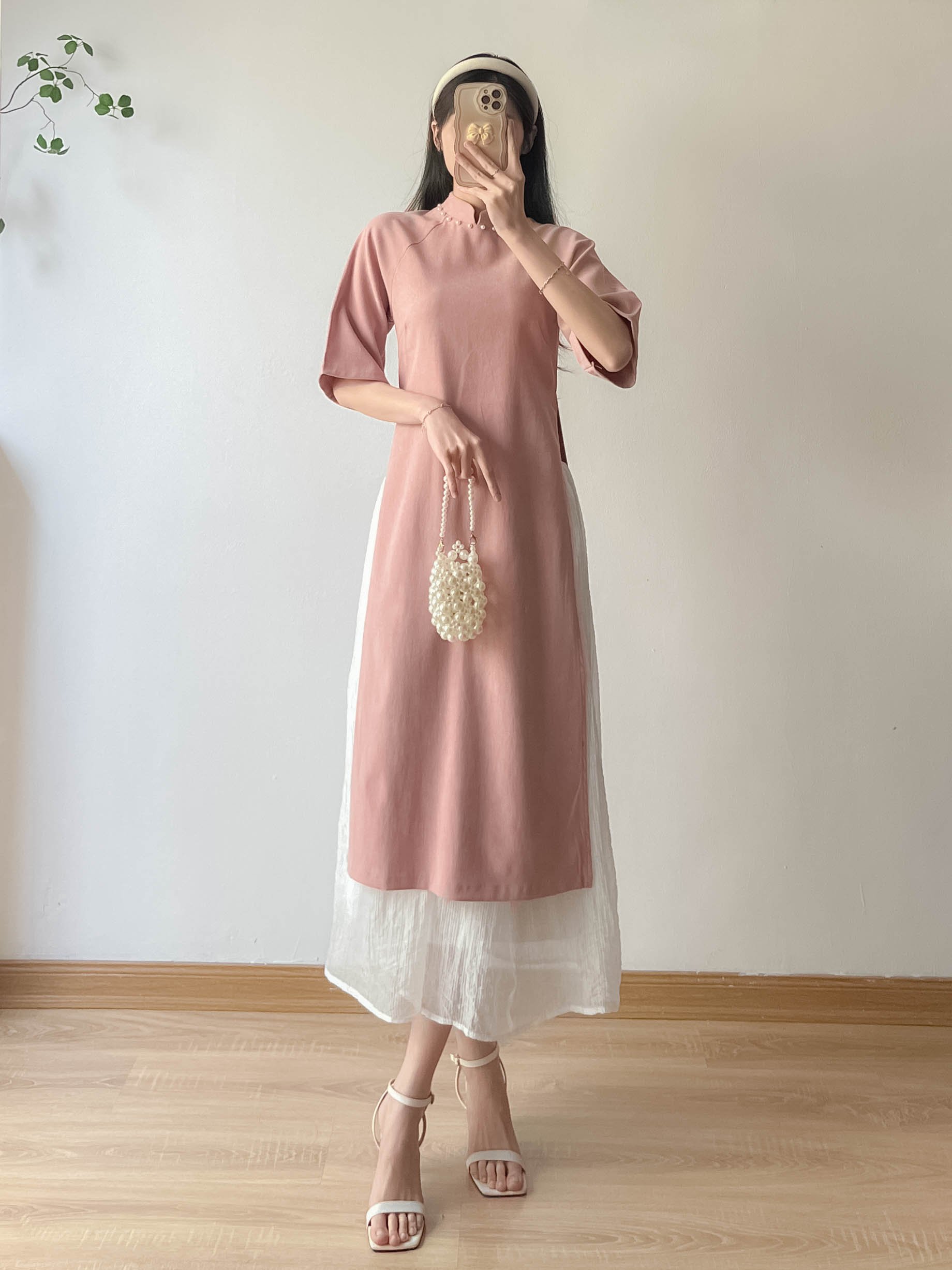 Set áo dài nhung đính ngọc, áo dài tết 2024 - 247storefashion - aodaidinhngoc1450_p11k