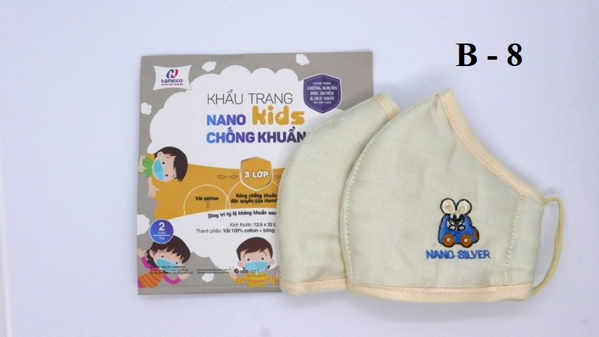 Combo 2 khấu trang Nano bạc kháng khuẩn trẻ em