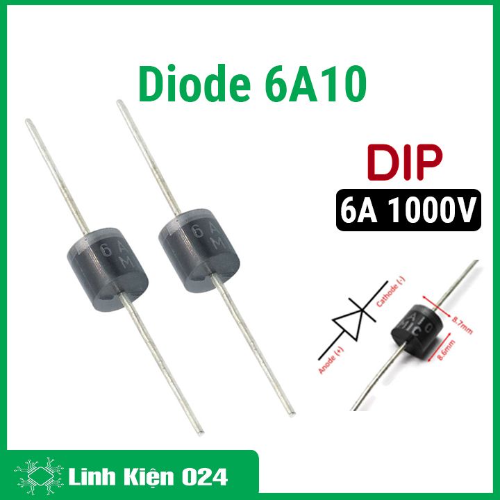 Diode chỉnh lưu 6a10 6a 1000v chân cắm dip