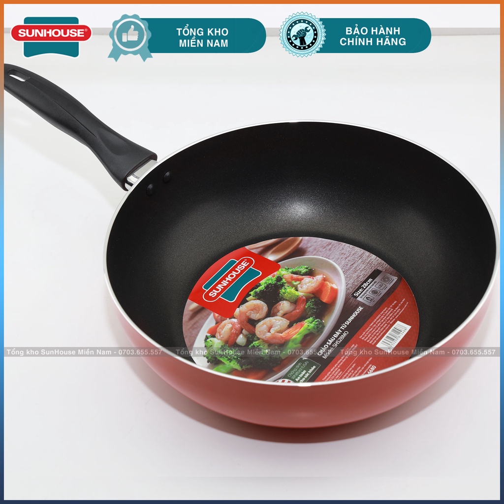 [SHS20MO/SHS28MO SUNHOUSE] Chảo chống dính đáy sâu 20/28 cm