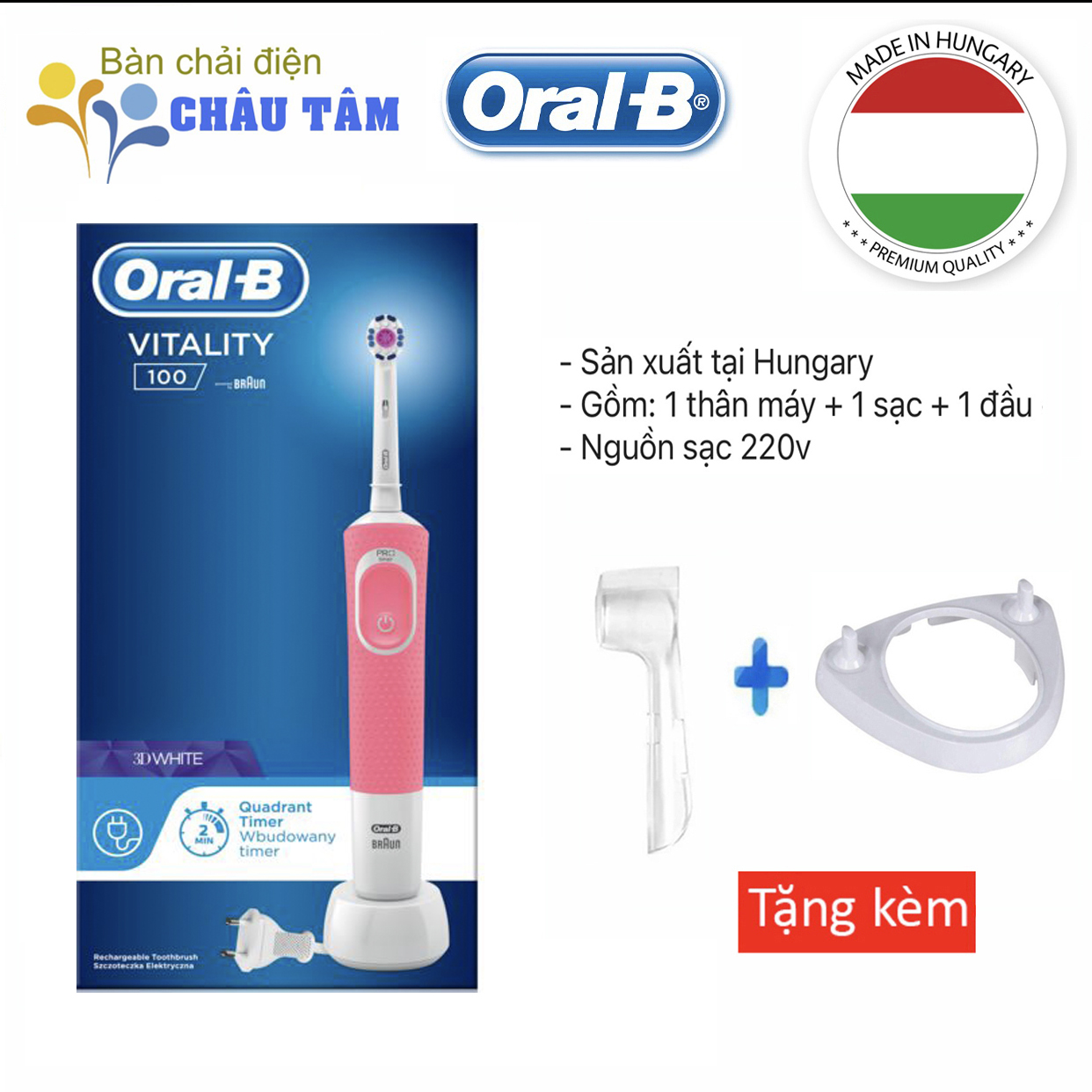 Bàn chải điện Oral-B Vitality 100 3D White