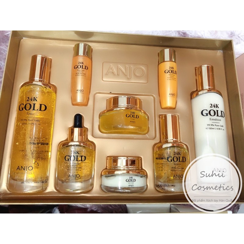 Full Bộ Set Dưỡng Da Tinh Chất Vàng 24K Anjo