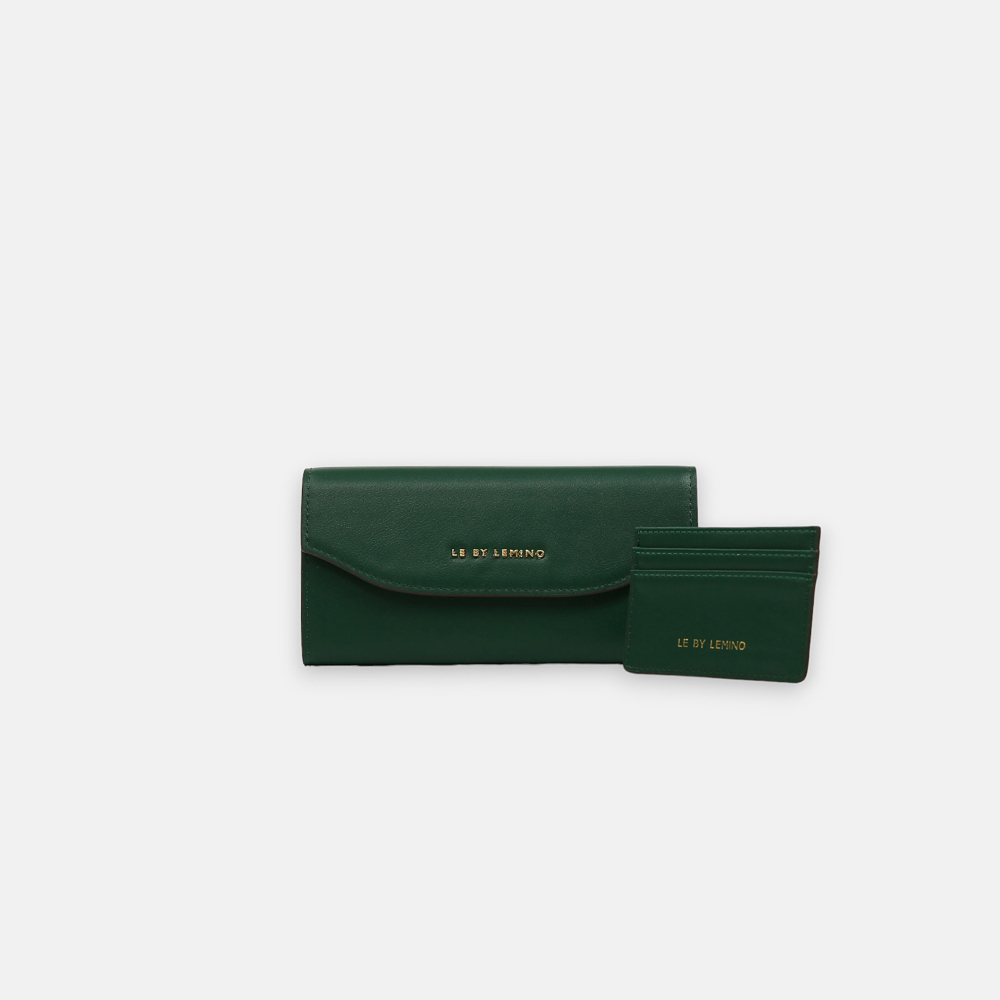 [TẶNG VÍ CARD] Ví Nữ Dáng Dài Lemino Cúc Bấm Chắc Chắn LB43028