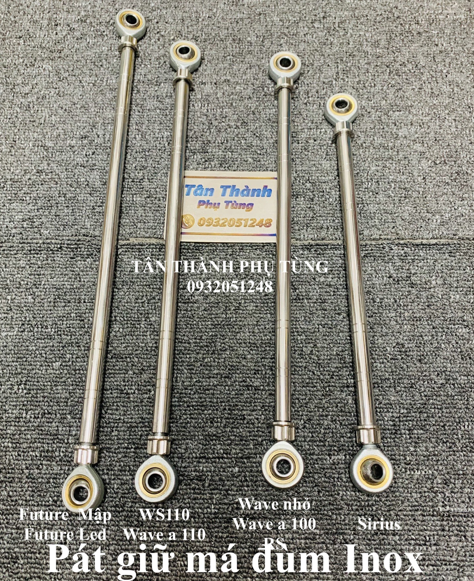 Pat giữ má đùm Inox: Future 125, Wave nhỏ, RS, Sirius, WS110..