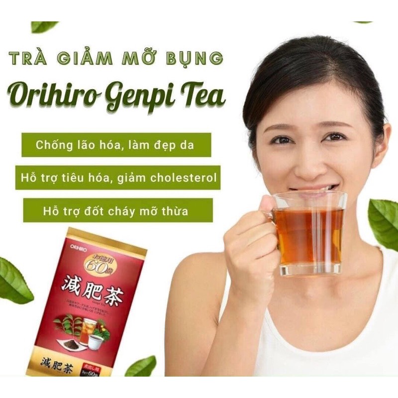 Trà giảm mỡ bụng Genpi Orihiro 60 gói Nhật Bản