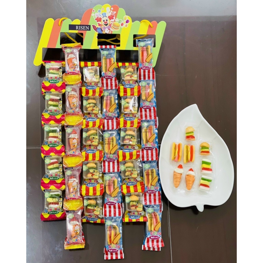 [ VĨ 60 GÓI ] KẸO DẺO HAMBUGER RISEN - MỸ