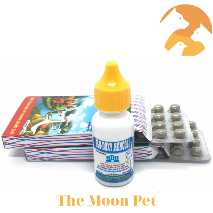 Combo [1 lọ flodoxy hencoli + 2 vĩ viêm ôn thanh] Gà đá hô hấp, khò khè, phân xanh phân trắng