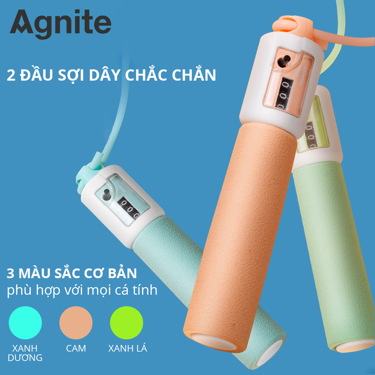 Dây Nhảy Tập Thể Dục Cao Cấp Tại Nhà Lõi Thép, Lõi PVC, Lõi Bông cao cấp - dài 2.8 - 3m, dây nhảy tự động đếm số - siêu bền F4122/F4103