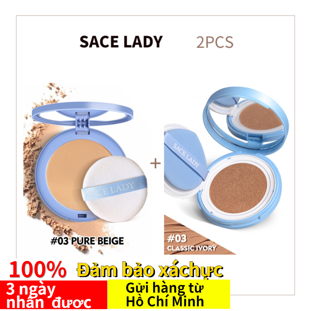 SACE LADY 2PCS Makeup Set BB Cushion+Oil Control Waterproof Face Powder